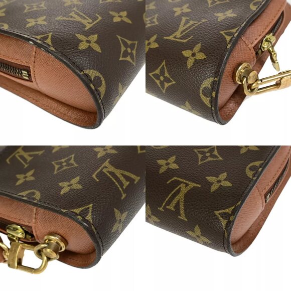 LOUIS VUITTON Orsay Clutch Hand Bag Monogram Leather Brown France - Picture 3 of 8